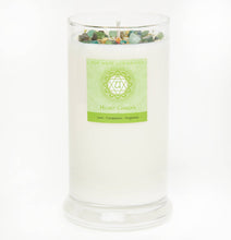 Heart Chakra Candle - Soy Candle - Herb & Crystal Candles: 8oz Round Tin