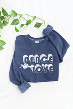 PEACE LOVE Mineral Graphic Sweatshirt: DUSTY FOREST / M