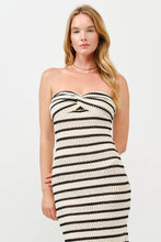 Striped Knit Maxi Dress: Rust / L