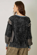 61618 Mixed Media Washed Sweatshirt: Vintage White / Large