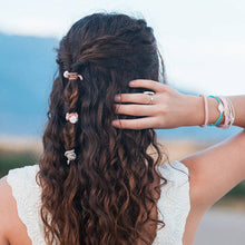 "Shimmer" Coral with Shell Hair Tie Bracelets: Medium