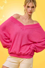 JLT7410-V-neck Waffle Long Sleeve Top Christmas Fall: Sage / S