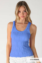 NS8458 - Reversible Lace Textured Tank Top: 2273 Deep Sea Blue