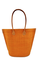 Sunburst Large Straw Tote Bag: Blush