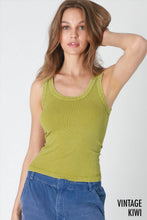 NS8258 - Vintage Reversible Ribbed Tank: Vintage Mist Teal