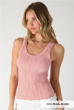 NS8458 - Reversible Lace Textured Tank Top: 2273 Deep Sea Blue