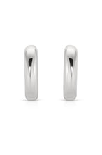 Small Thick Classic Hoops: Rhodium Plated / Small - 1 Inch