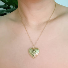 Nostalgic Heart Initial Open Locket Necklace: J