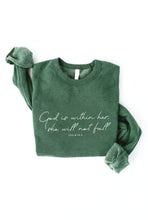 GOD IS WITHIN HER Graphic Sweatshirt: DARK H. SAGE / M