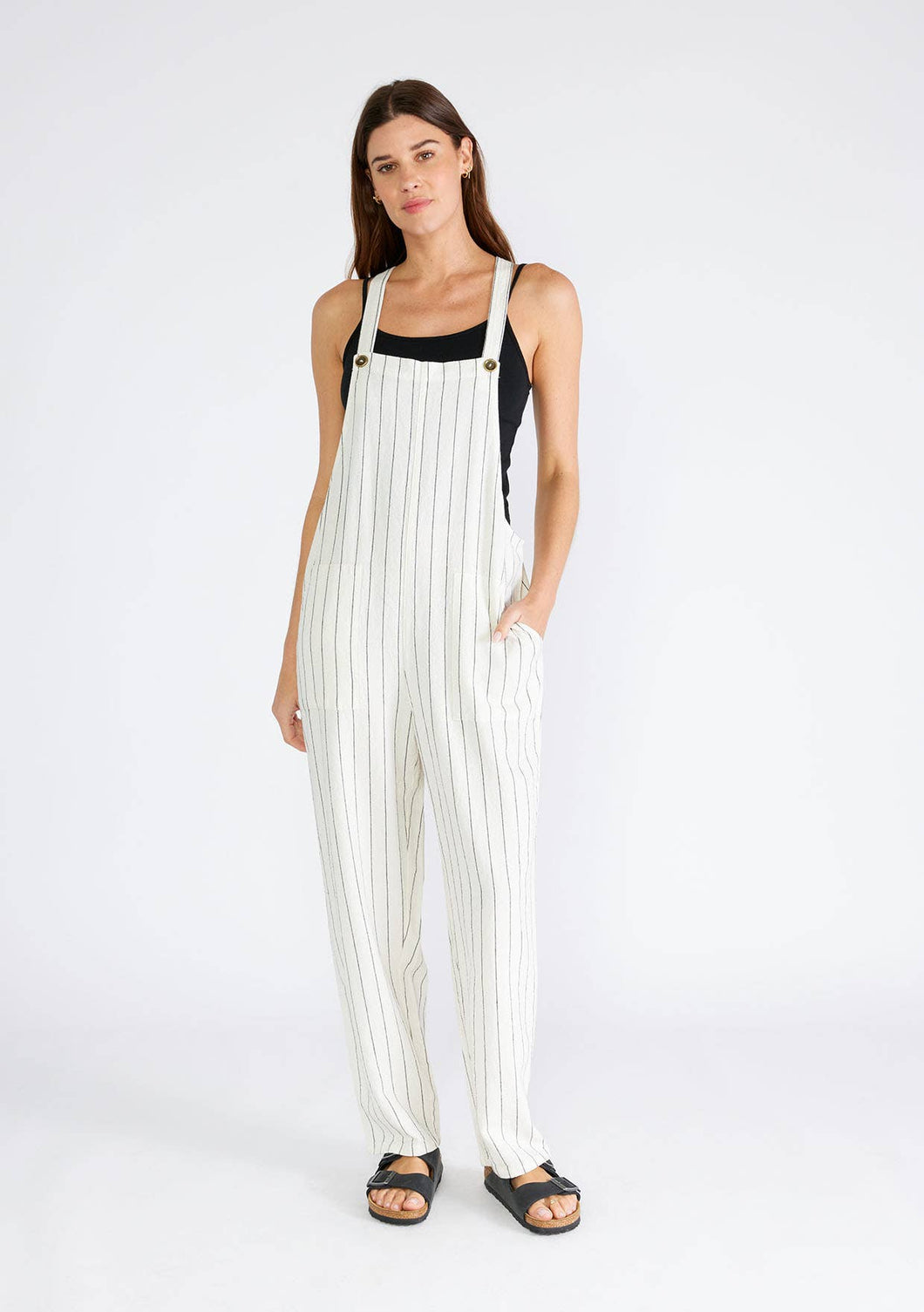 Striped Overall: Natural/Black