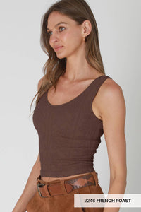 French Roast Reversible Lace Textured Top One Size