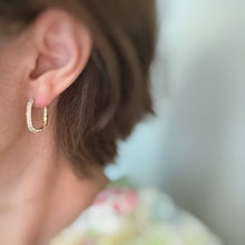 Shine Covered Oval Hoop Earrings