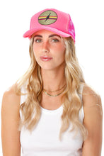Electric Rainbow Trucker Hat in Pink: Pink