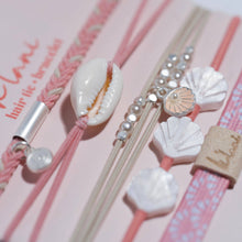 "Shimmer" Coral with Shell Hair Tie Bracelets: Medium