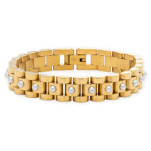PERLA ROLLY BRACELET - WBB-42: GOLD SS PEARL