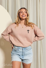 JESUS HAS MY BACK Mineral Graphic Sweatshirt: VINTAGE MAROON / M