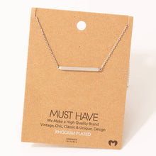 Thin Bar Pendant Necklace: S