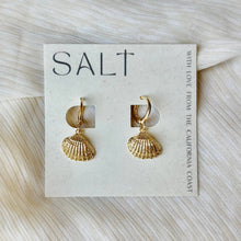 SCALLOP SEASHELL HUGGIE HOOPS