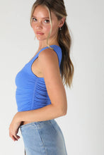 NS8408- Clean Line Square Shirred Top: 2273 Deep Sea Blue