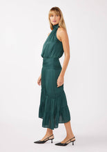 Satin Smocked Halter Midi Dress: Black / L
