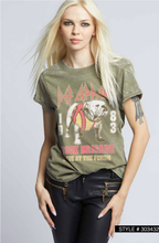 303432 - 430 Def Leppard Burn Out Graphic Tee: Olive / M