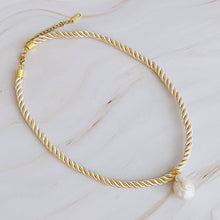 Satin Rope Baroque Pearl Necklace: Black