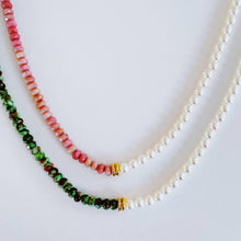 Pearl & Gem Harmony Necklace: Jeweled Green