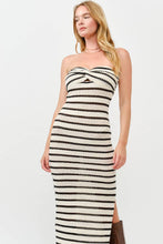 Striped Knit Maxi Dress: Rust / S