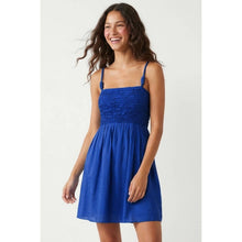 Smocking Mini Dress Capri Blue