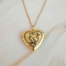 Nostalgic Heart Initial Open Locket Necklace: K