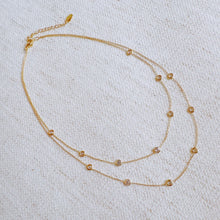 Crystal Bezel Station Layered Necklace