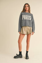 T3823   LETTER FRONT SWEATER TOP: CREAM_NY / L