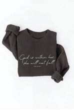 GOD IS WITHIN HER Graphic Sweatshirt: DARK H. SAGE / S