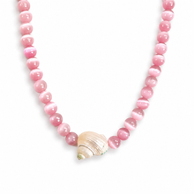 Beachside Shell Beaded Necklace – Bold Statement Strand: Yellow
