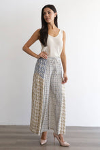 B3726-AA04 TIE WAIST WIDE LEG PANTS WITH LACE: Black / S