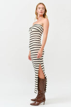 Striped Knit Maxi Dress: Rust / S