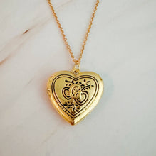 Nostalgic Heart Initial Open Locket Necklace: K