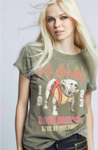 303432 - 430 Def Leppard Burn Out Graphic Tee: Olive / S