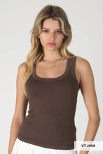 NS8258 - Vintage Reversible Ribbed Tank: Vintage Mist Teal