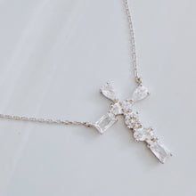 Modern Mixed-Cut Stone Cross Pendant Necklace