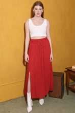 B6A55-ASIS DOUBLE SLIT MAXI SKIRT: White / S