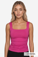 NS8408- Clean Line Square Shirred Top: 2273 Deep Sea Blue