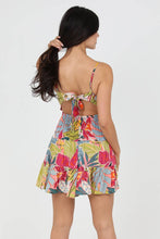 F4H12-A865 V NECK OPEN BACK PRINTED SUNDRESS: S