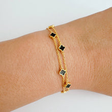 Petite Clover Layered Chain Bracelet: Blush Pink