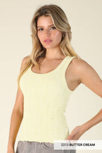 NS8458 - Reversible Lace Textured Tank Top: 2213 Butter Cream