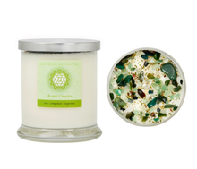 Heart Chakra Candle - Soy Candle - Herb & Crystal Candles: 8oz Round Tin