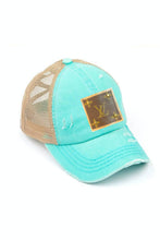 LV Up-Cycled Distressed Trucker Cap: Charcoal