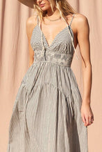 Striped Midi Dress: Red / M