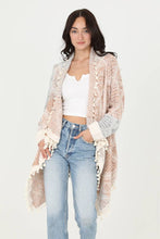 TASSEL FRINGE CARDIGAN OLIVE