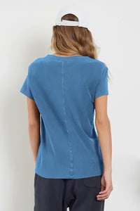 Mitered back Winston Tee in Elemental Blue